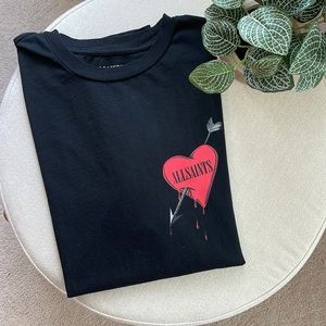 AllSaints: Bleeding Heart Skeleton Graphic Tee